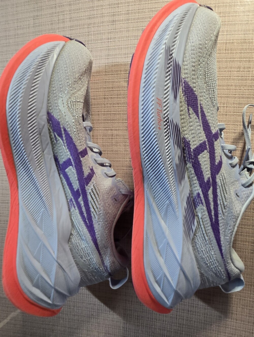 Oasis Men's Athletic Shoes Gray with Purple and Coral Accents # 1013A142
